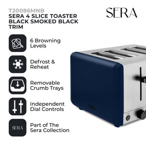 Tower Sera Midnight Blue 4 Slice Toaster